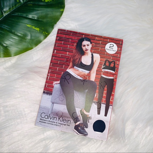 Calvin Klein Pants - Calvin Klein 2 Piece Bra & Leggings Set Navy Blue